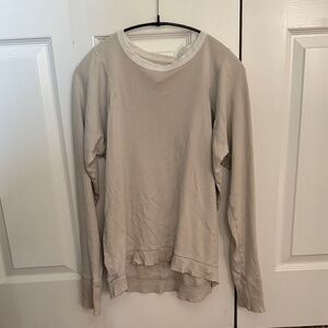 Lunya Pima Long Sleeve Top (cream/white)